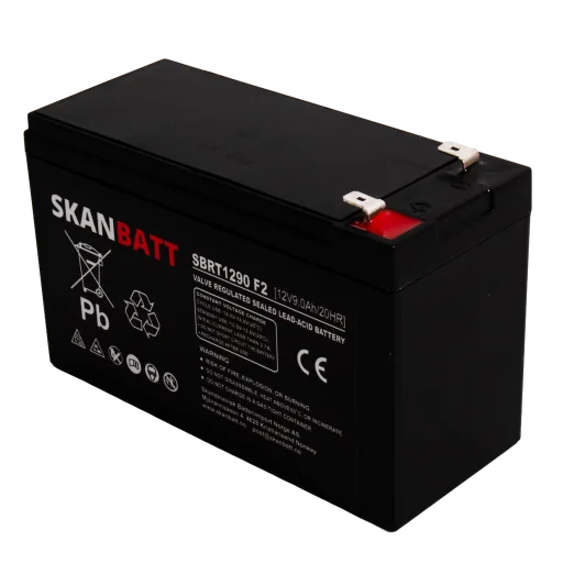 SKANBATT AGM Batteri 12V 9AH (151x65x94mm) F2