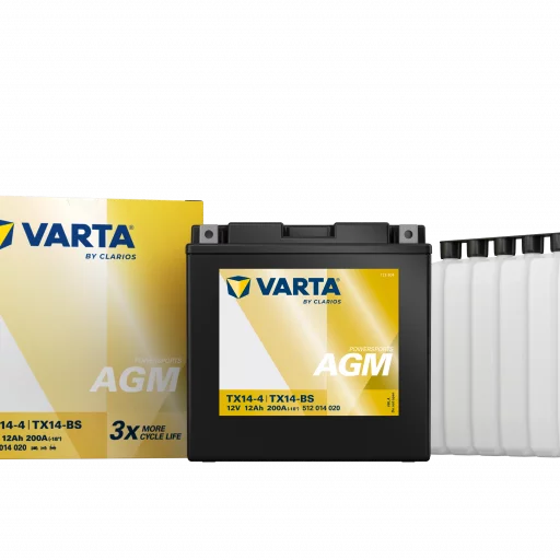 VARTA TX14-BS AGM MC Batteri 12V 12AH 200CCA (152x88x147mm) +vänster