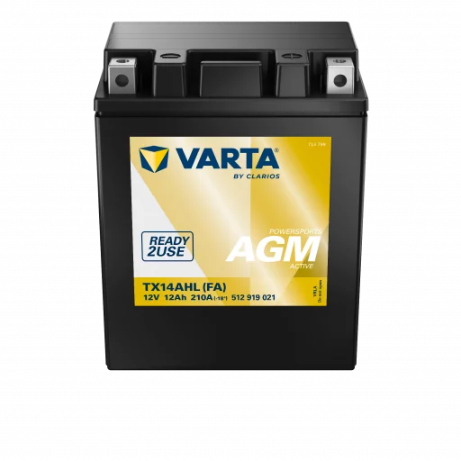 VARTA AGM MC Batteri 12V 12AH 210CCA (134x89x166mm) +höger TX14AHL (FA)