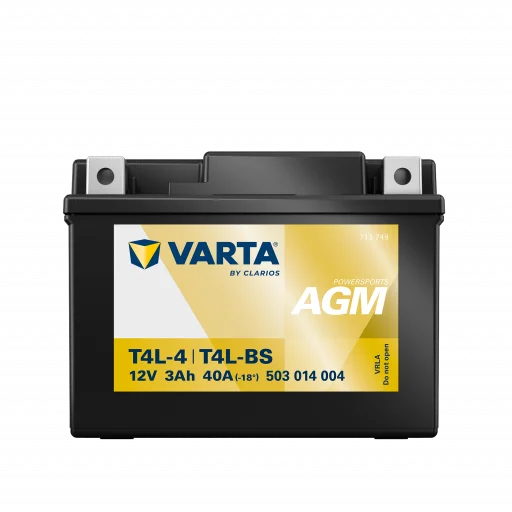 VARTA AGM MC Batteri 12V 3AH 40CCA (114x71x86mm) +höger T4L-BS
