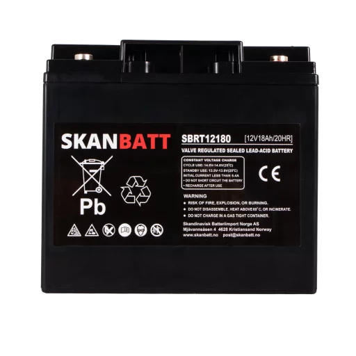 SKANBATT AGM Batteri 12V 18AH (181x77x167mm) M5