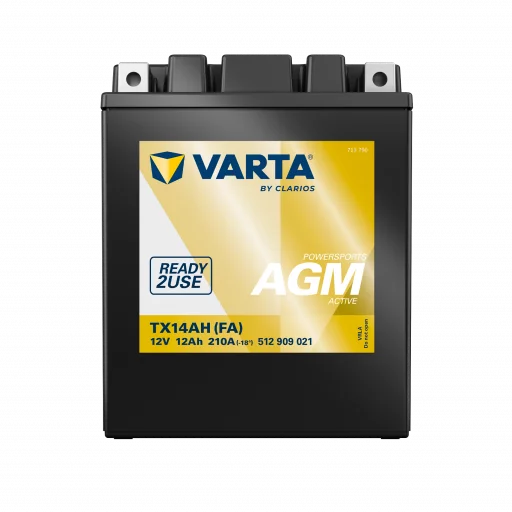 VARTA AGM MC Batteri 12V 12AH 210CCA (133x90x164mm) +vänster TX14AH (FA)