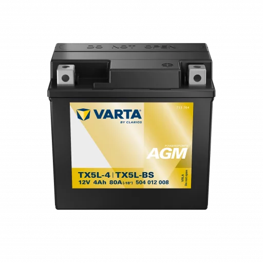 VARTA AGM MC Batteri 12V 4AH 80CCA (114x71x106mm) +höger TX5L-BS