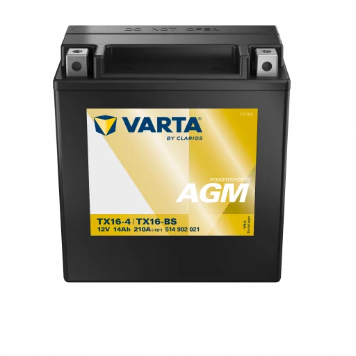 VARTA AGM MC Batteri 12V 14AH 210CCA (150x87x161mm) +vänster TX16-BS