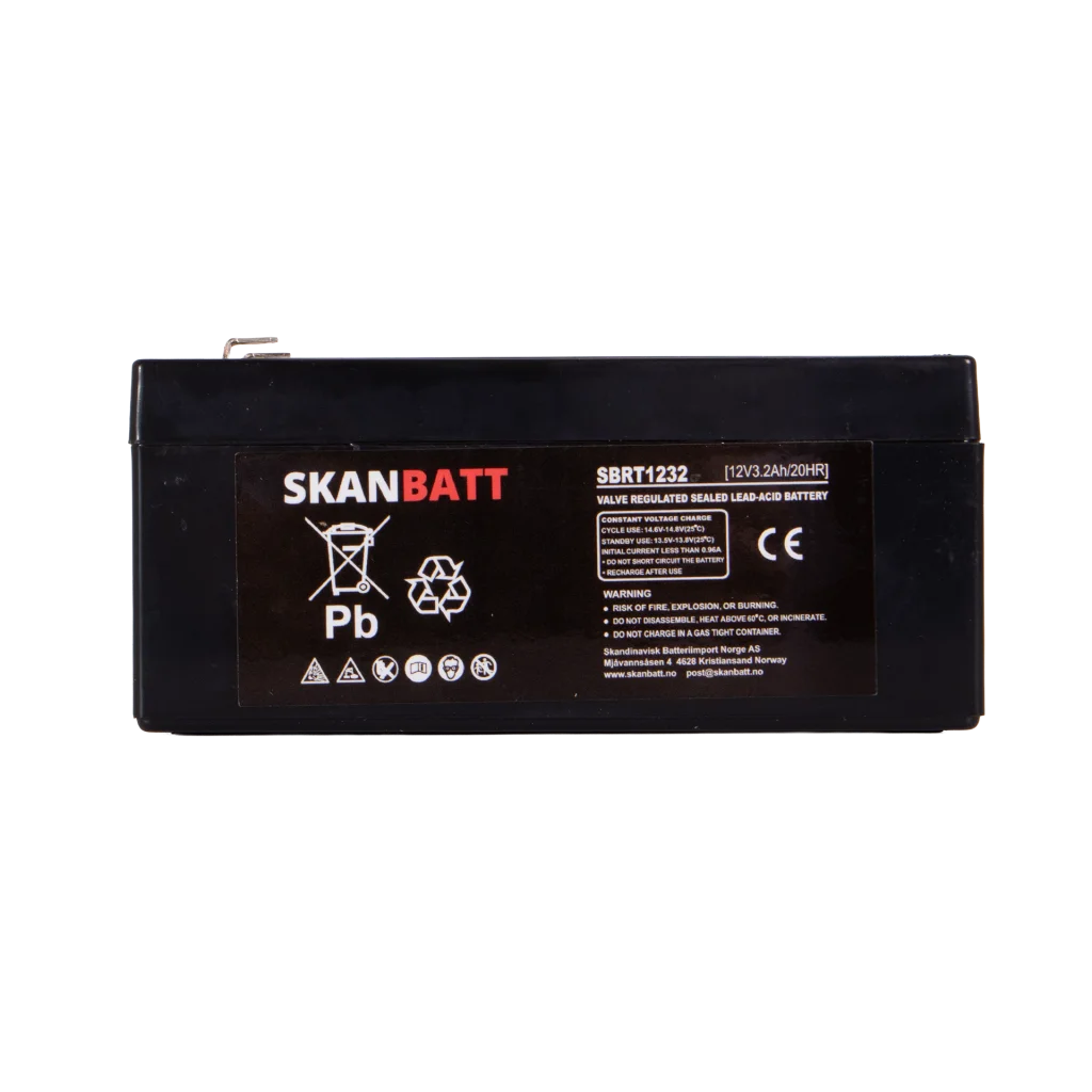 SKANBATT AGM Batteri 12V 3,2AH (134x67x61mm) F1