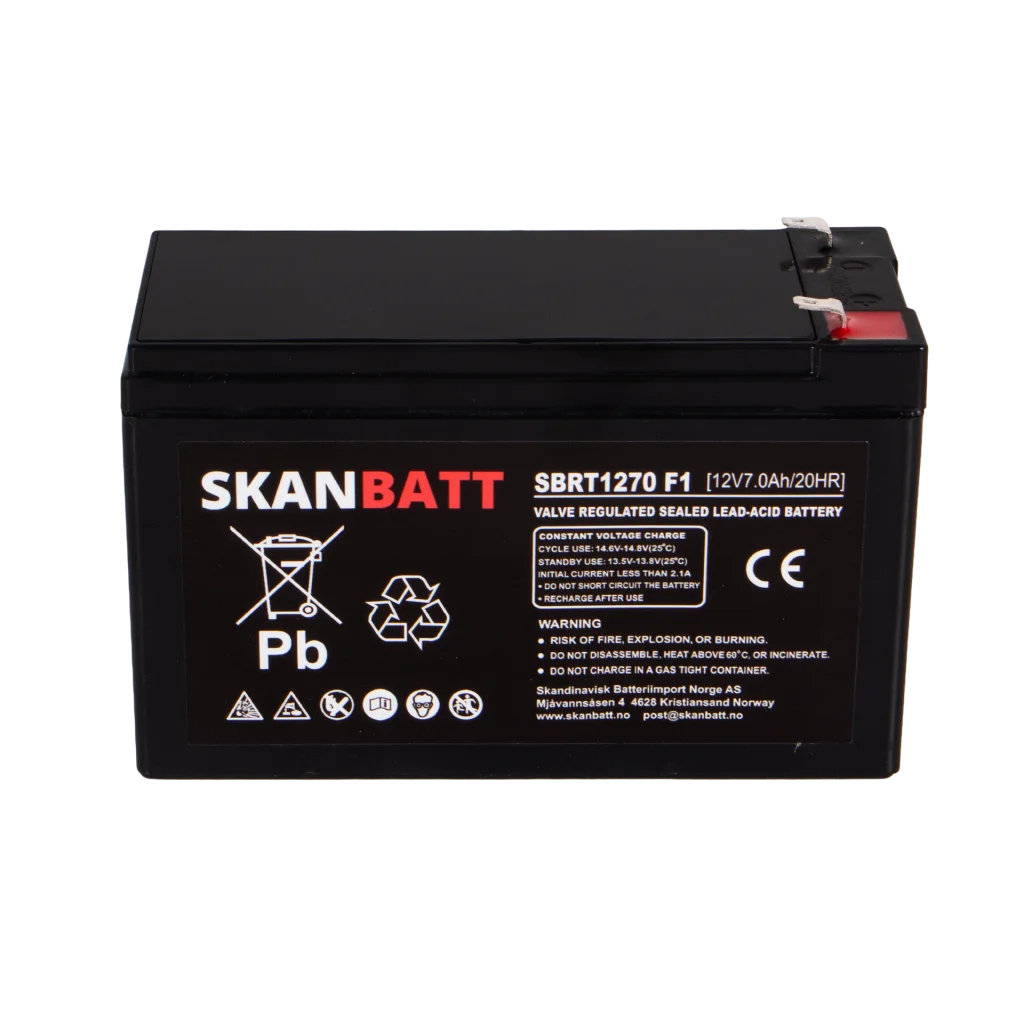SKANBATT AGM Batteri 12V 7AH (151x65x94mm) F1