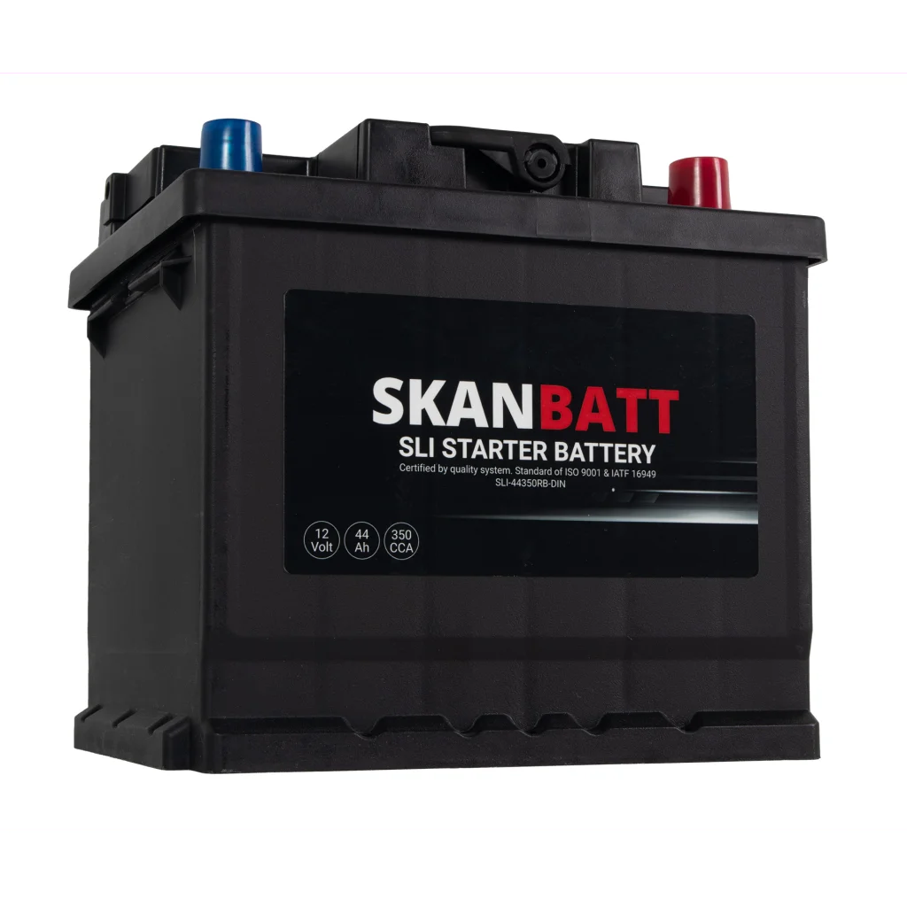 SKANBATT SLI Startbatteri 12V 44AH 350CCA (207x175x190mm) +Höger