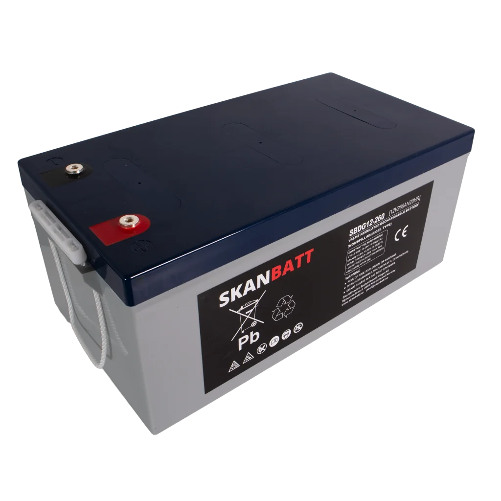 SKANBATT GEL Deep Cycle Batteri 12V 200AH (522x268x223mm) +Höger