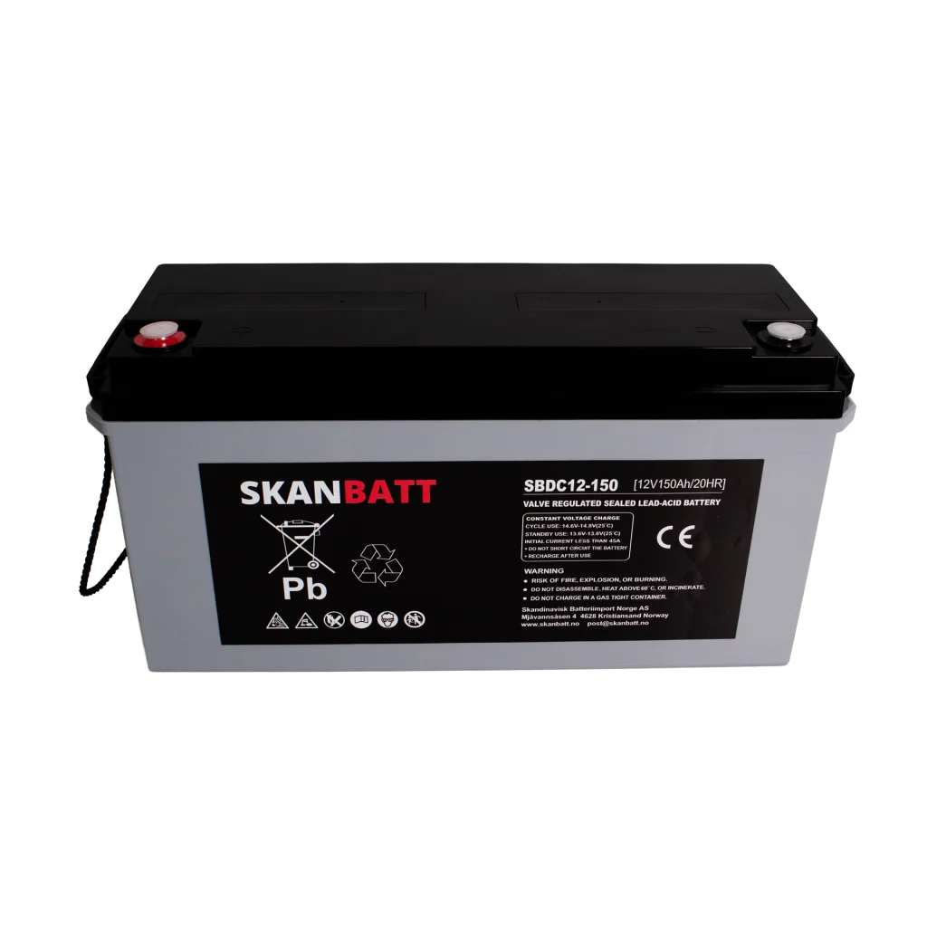 SKANBATT AGM Deep Cycle Batteri 12V 150AH C10 (483x170x241mm) +vänster