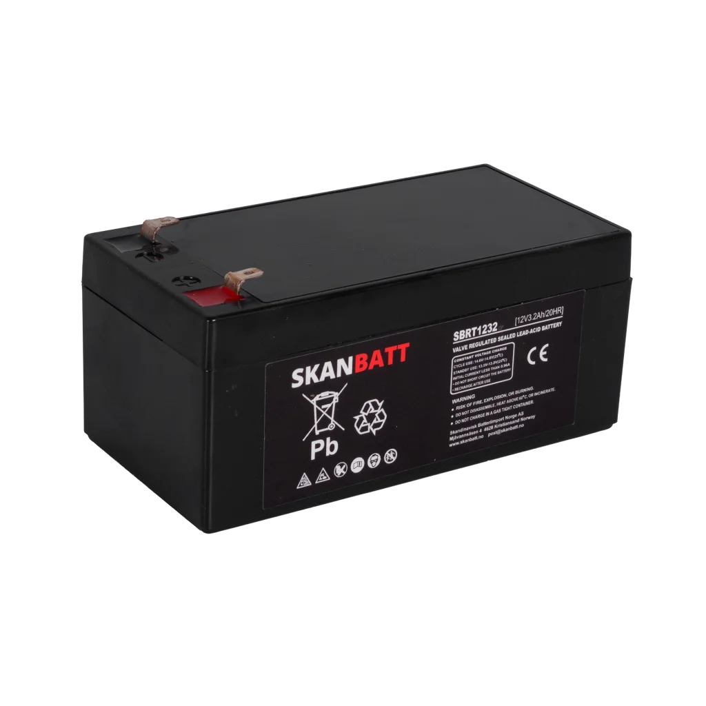 SKANBATT AGM Batteri 12V 3,2AH (134x67x61mm) F1