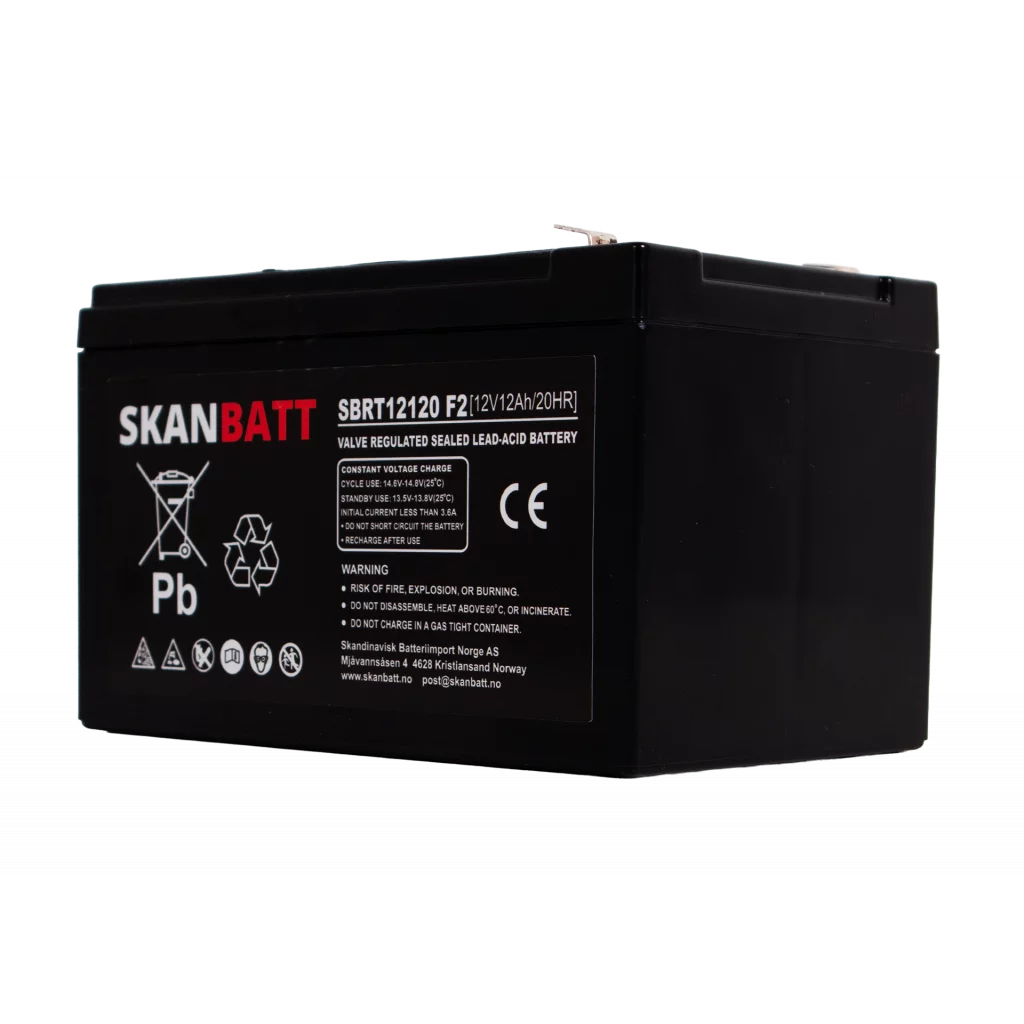 SKANBATT AGM Batteri 12V 12AH (151x98x95mm) F2