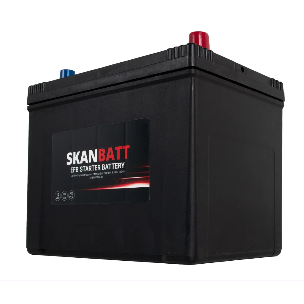 SKANBATT EFB Startbatteri 12V 80AH 730CCA (260x174x225mm) +Höger
