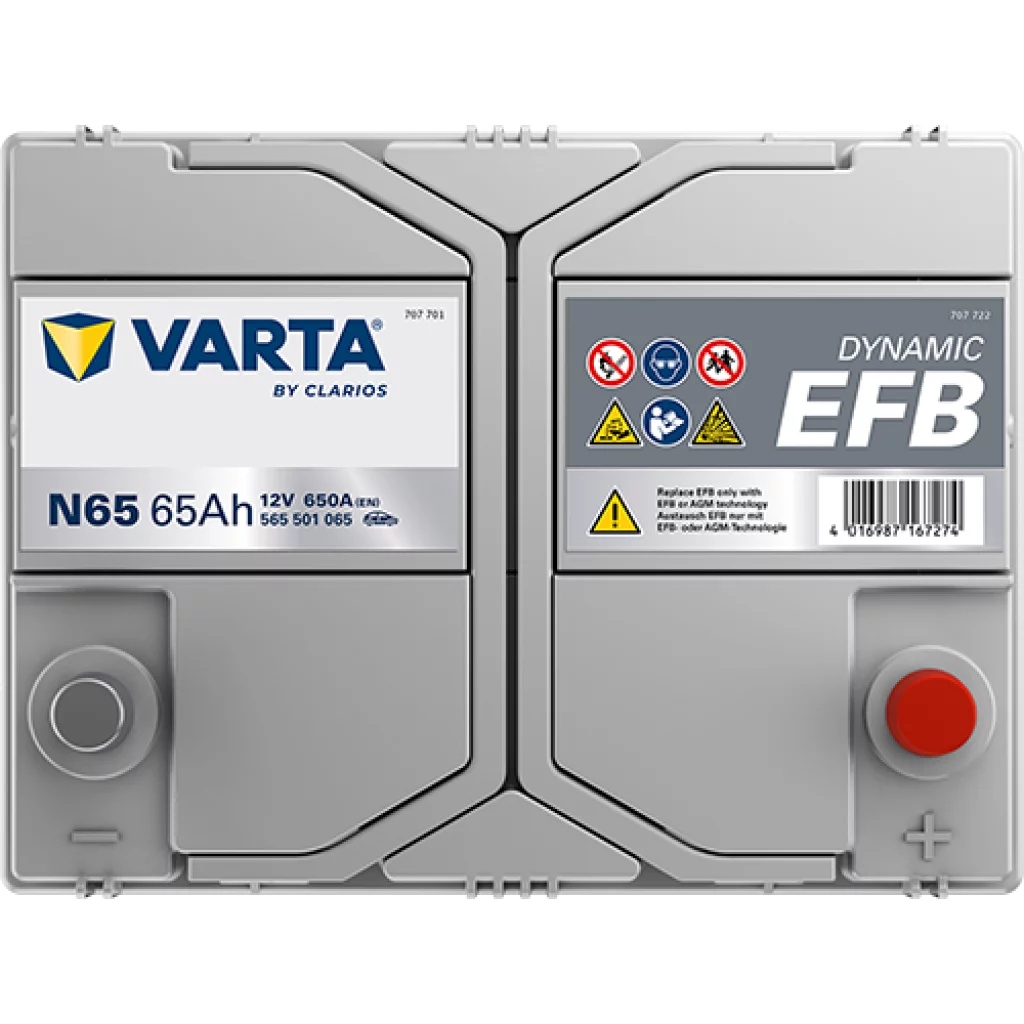 VARTA N65 Dynamic EFB Batteri 12V 65AH 650CCA (232x173x225mm) +höger