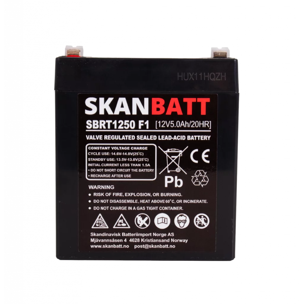 SKANBATT AGM Batteri 12V 5AH (90x70x101mm) F1