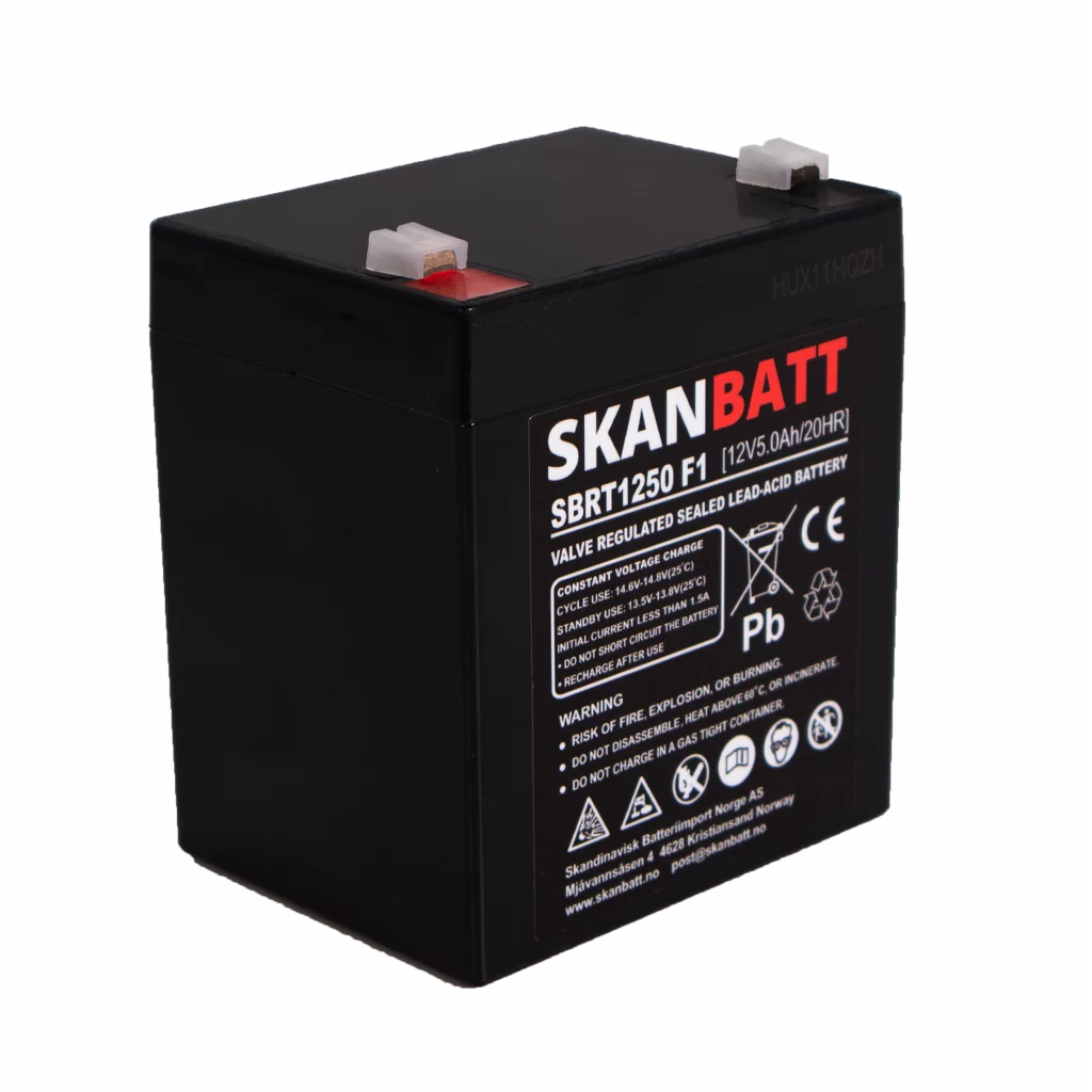SKANBATT AGM Batteri 12V 5AH (90x70x101mm) F1