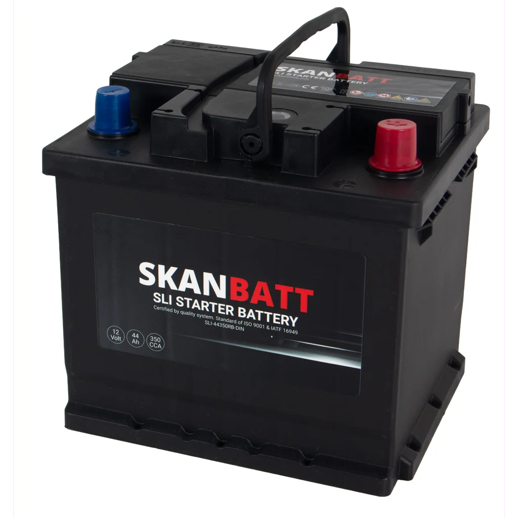 SKANBATT SLI Startbatteri 12V 44AH 350CCA (207x175x190mm) +Höger