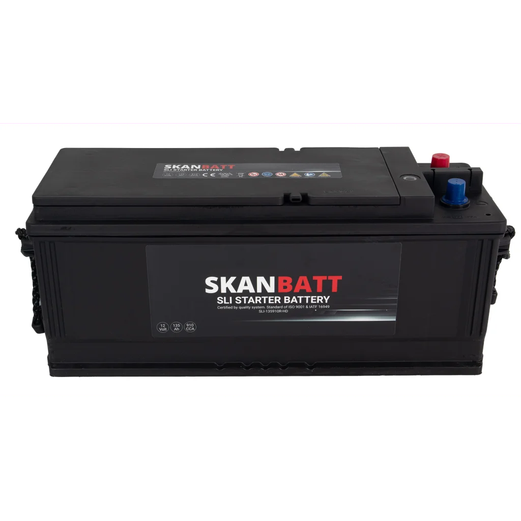 SKANBATT SLI HD Startbatteri 12V 135AH 910CCA (513x175x210mm) +Höger