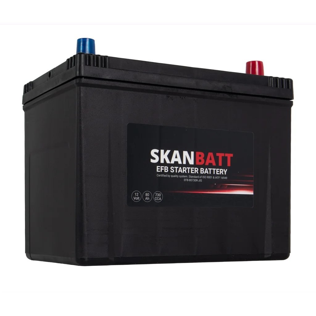 SKANBATT EFB Startbatteri 12V 80AH 730CCA (260x174x225mm) +Höger