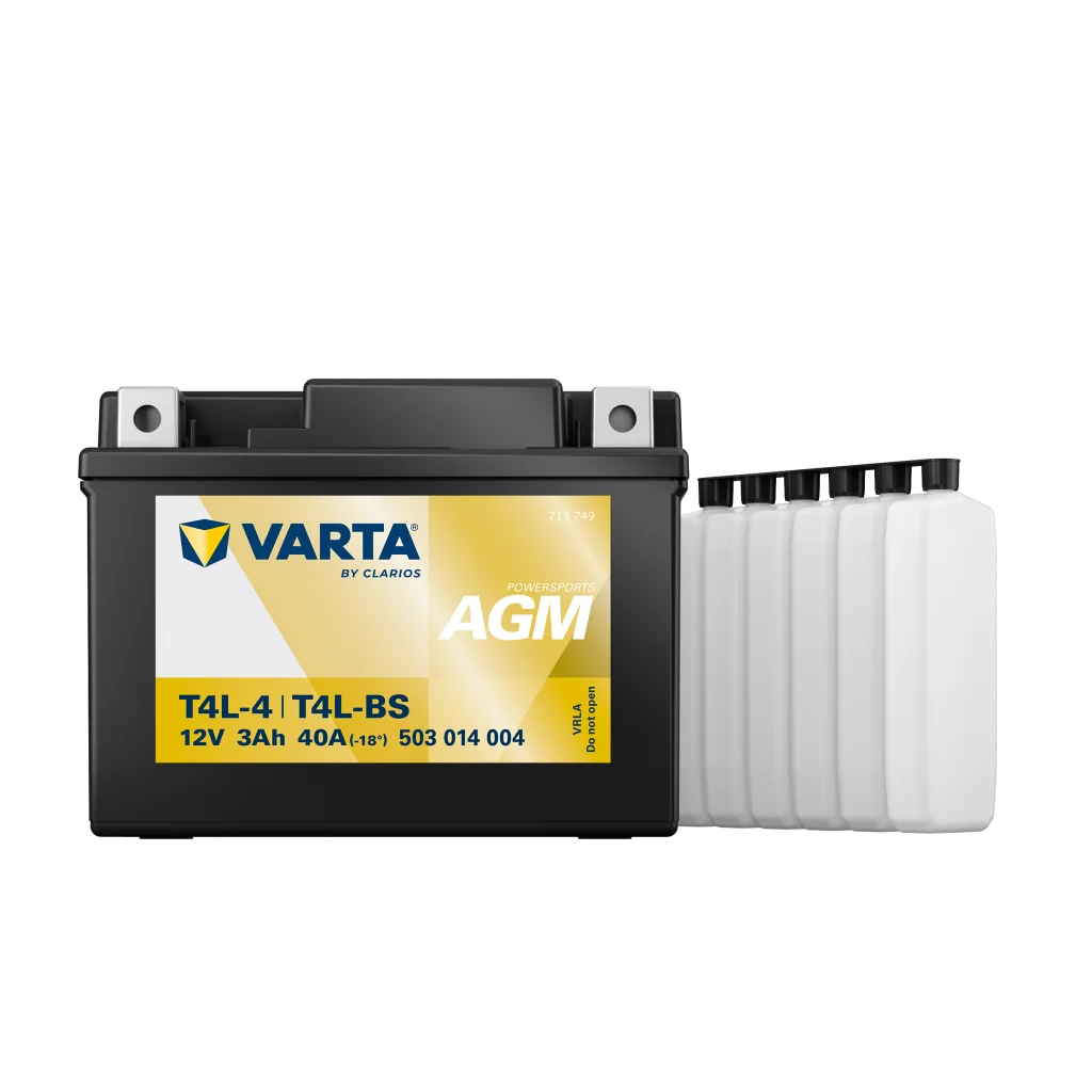 VARTA AGM MC Batteri 12V 3AH 40CCA (114x71x86mm) +höger T4L-BS