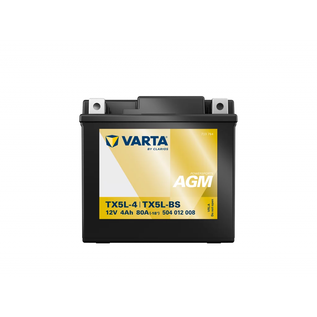 VARTA AGM MC Batteri 12V 4AH 80CCA (114x71x106mm) +höger TX5L-BS
