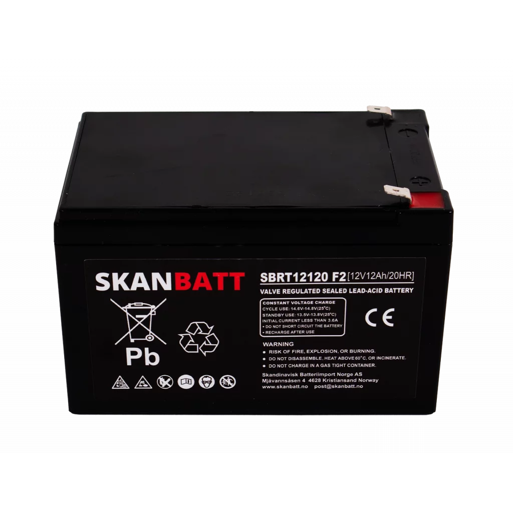 SKANBATT AGM Batteri 12V 12AH (151x98x95mm) F2