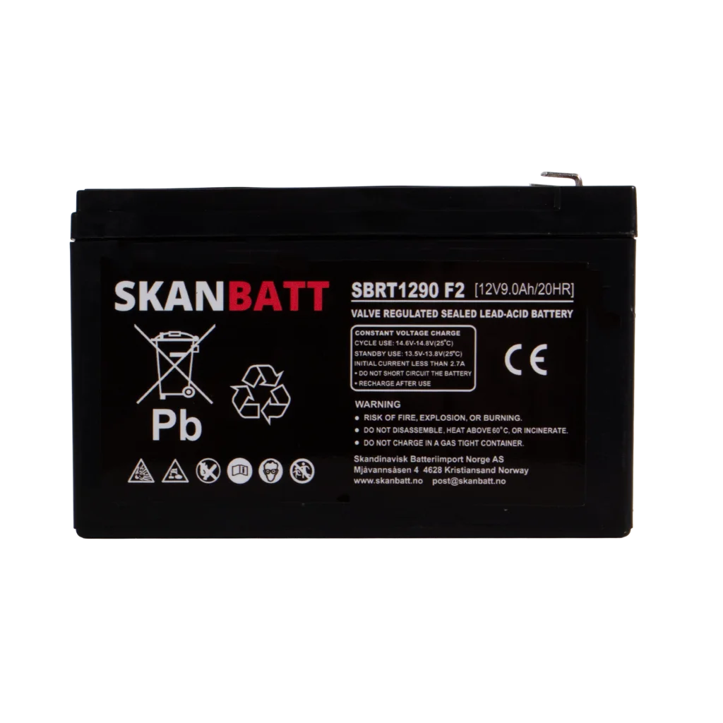SKANBATT AGM Batteri 12V 9AH (151x65x94mm) F2