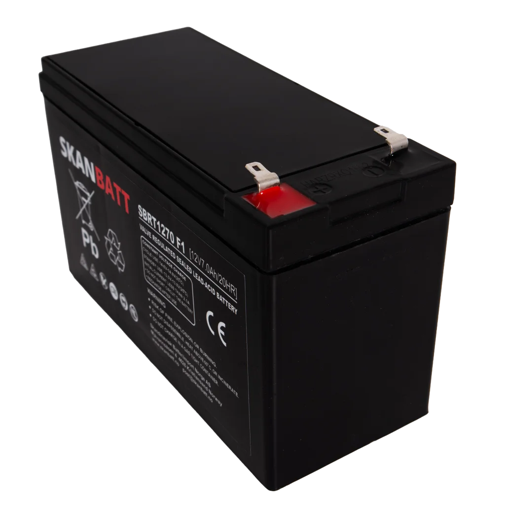 SKANBATT AGM Batteri 12V 7AH (151x65x94mm) F1