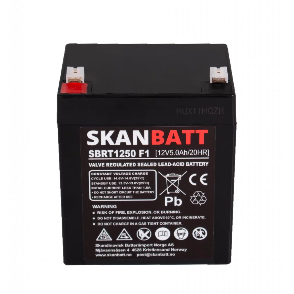 SKANBATT AGM Batteri 12V 5AH (90x70x101mm) F1