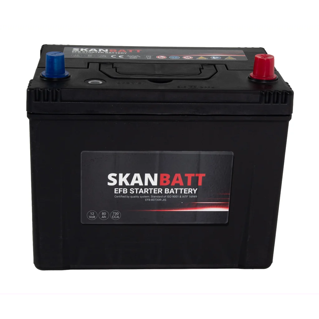 SKANBATT EFB Startbatteri 12V 80AH 730CCA (260x174x225mm) +Höger