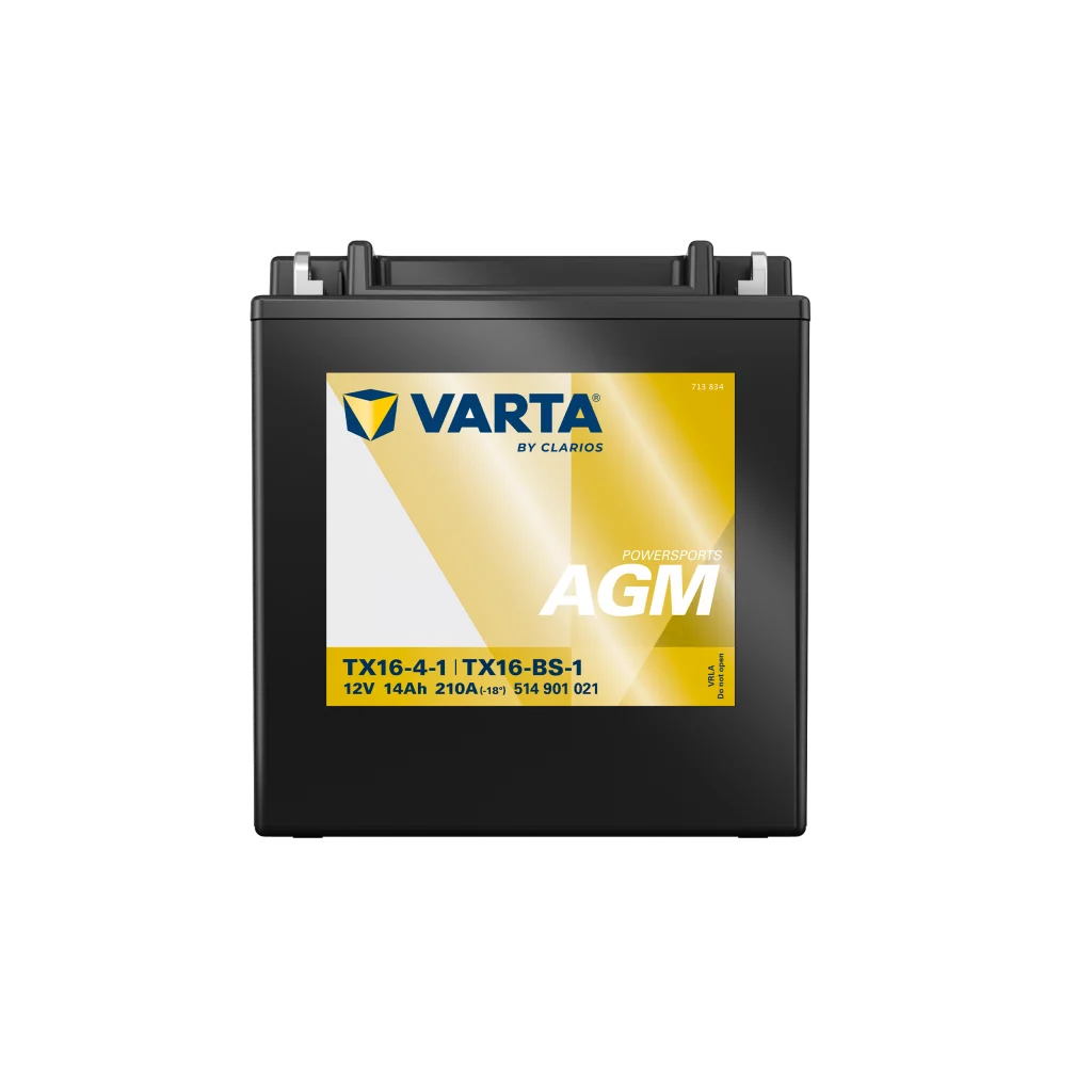 VARTA AGM MC Batteri 12V 14AH 210CCA (150x87x161mm) +vänster TX16-BS-1