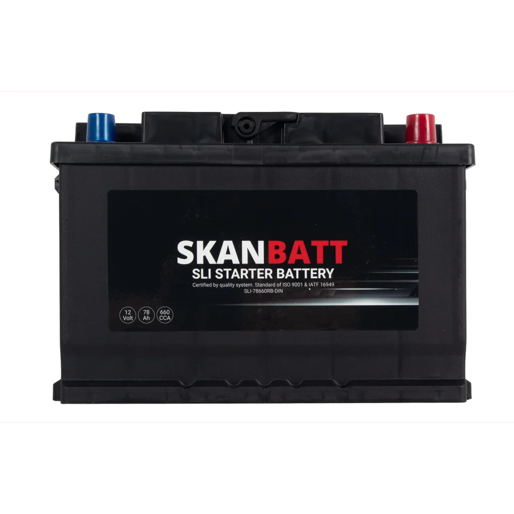 SKANBATT SLI Startbatteri 12V 78AH 660CCA (278x175x190mm) +Höger