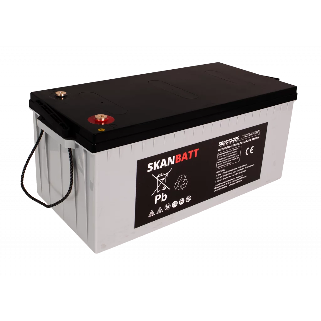 SKANBATT AGM Deep Cycle Batteri 12V 225AH C10 (522x240x219mm) +Höger