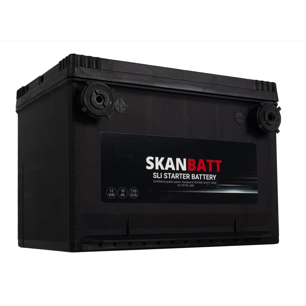 SKANBATT SLI Startbatteri 12V 70AH 770CCA (260x174x185mm) +Vänster
