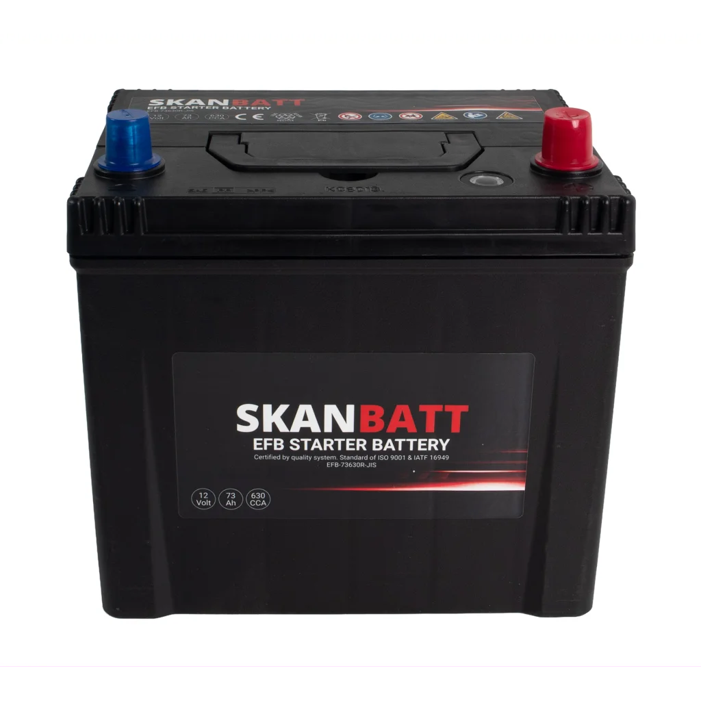 SKANBATT EFB Startbatteri 12V 73AH 630CCA (232x173x225mm) +Höger