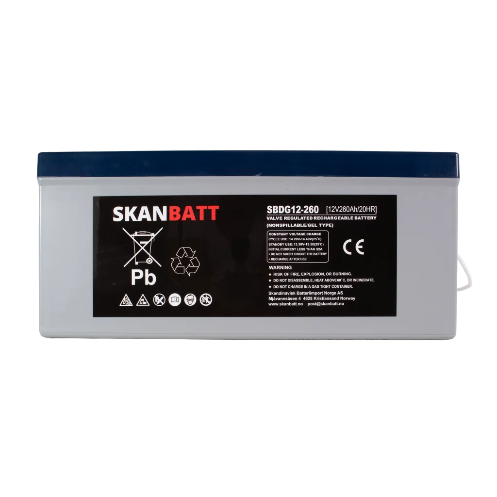 SKANBATT GEL Deep Cycle Batteri 12V 200AH (522x268x223mm) +Höger
