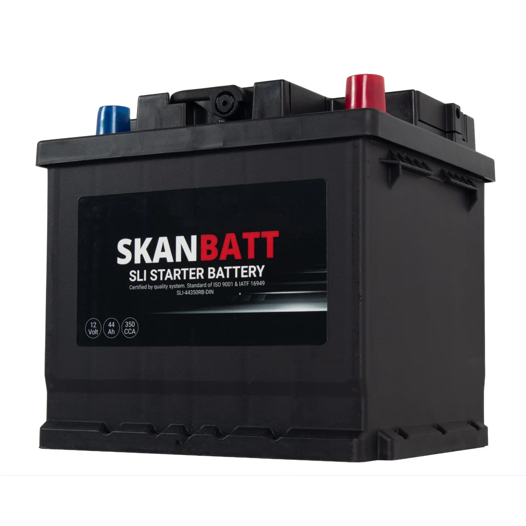 SKANBATT SLI Startbatteri 12V 44AH 350CCA (207x175x190mm) +Höger
