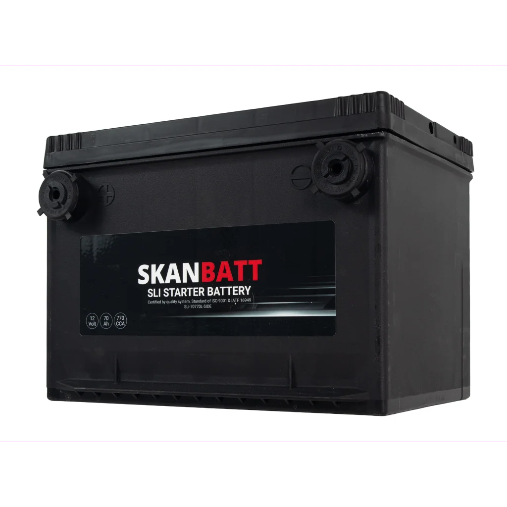 SKANBATT SLI Startbatteri 12V 70AH 770CCA (260x174x185mm) +Vänster