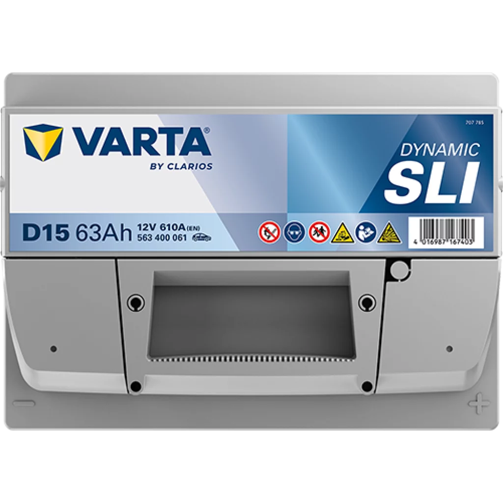 VARTA D15 DYNAMIC SLI Batteri 12V 63AH 610CCA (242x175x190/190mm) +höger