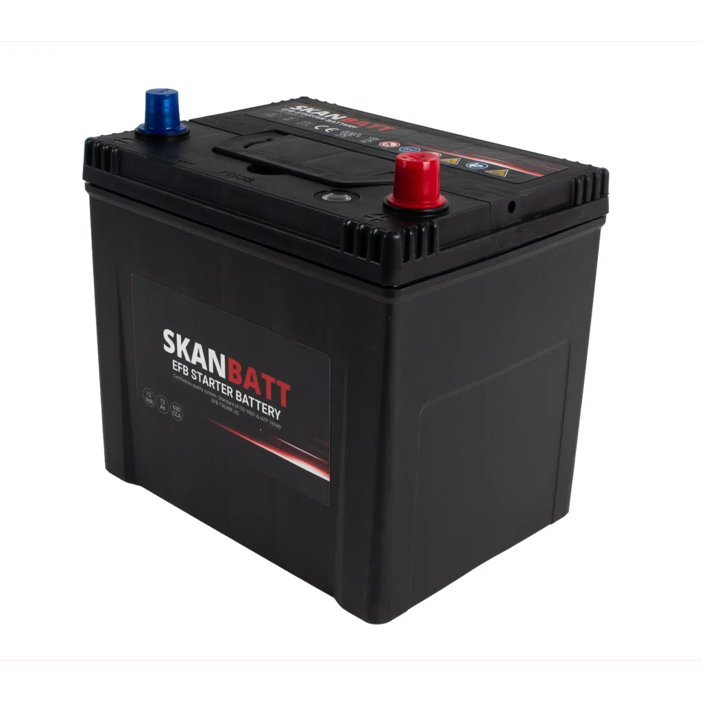 SKANBATT EFB Startbatteri 12V 73AH 630CCA (232x173x225mm) +Höger