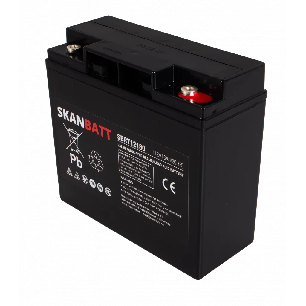 SKANBATT AGM Batteri 12V 18AH (181x77x167mm) M5
