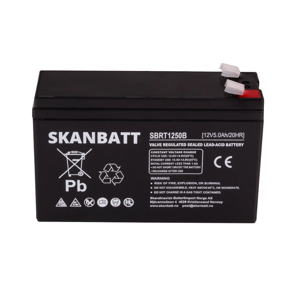SKANBATT AGM Batteri 12V 5AH (150x50x100mm) F2