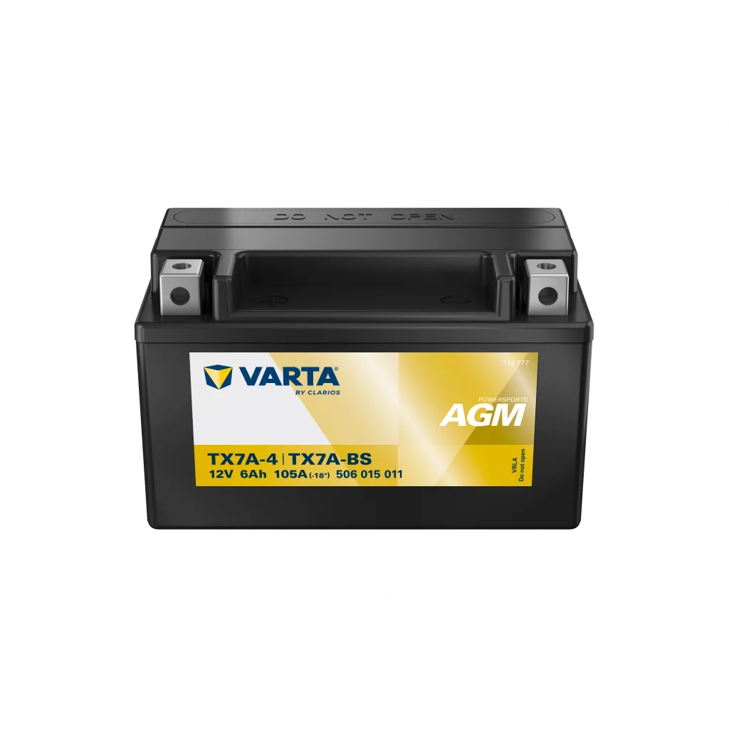 VARTA AGM MC Batteri 12V 6AH 105CCA (151x88x94mm) +vänster TX7A-BS