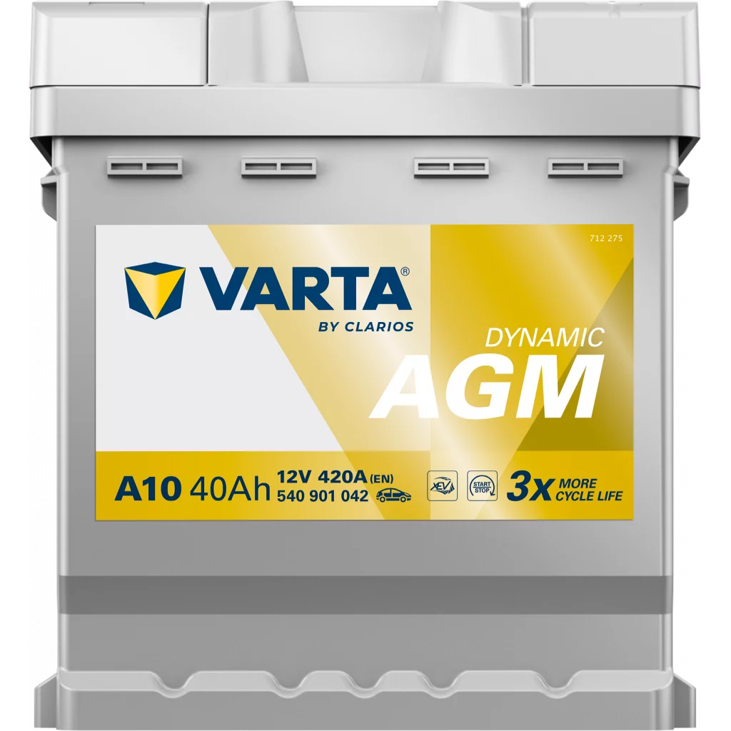 VARTA A10 Dynamic AGM Batteri 12V 40AH 420CCA (175x175x190mm) +höger