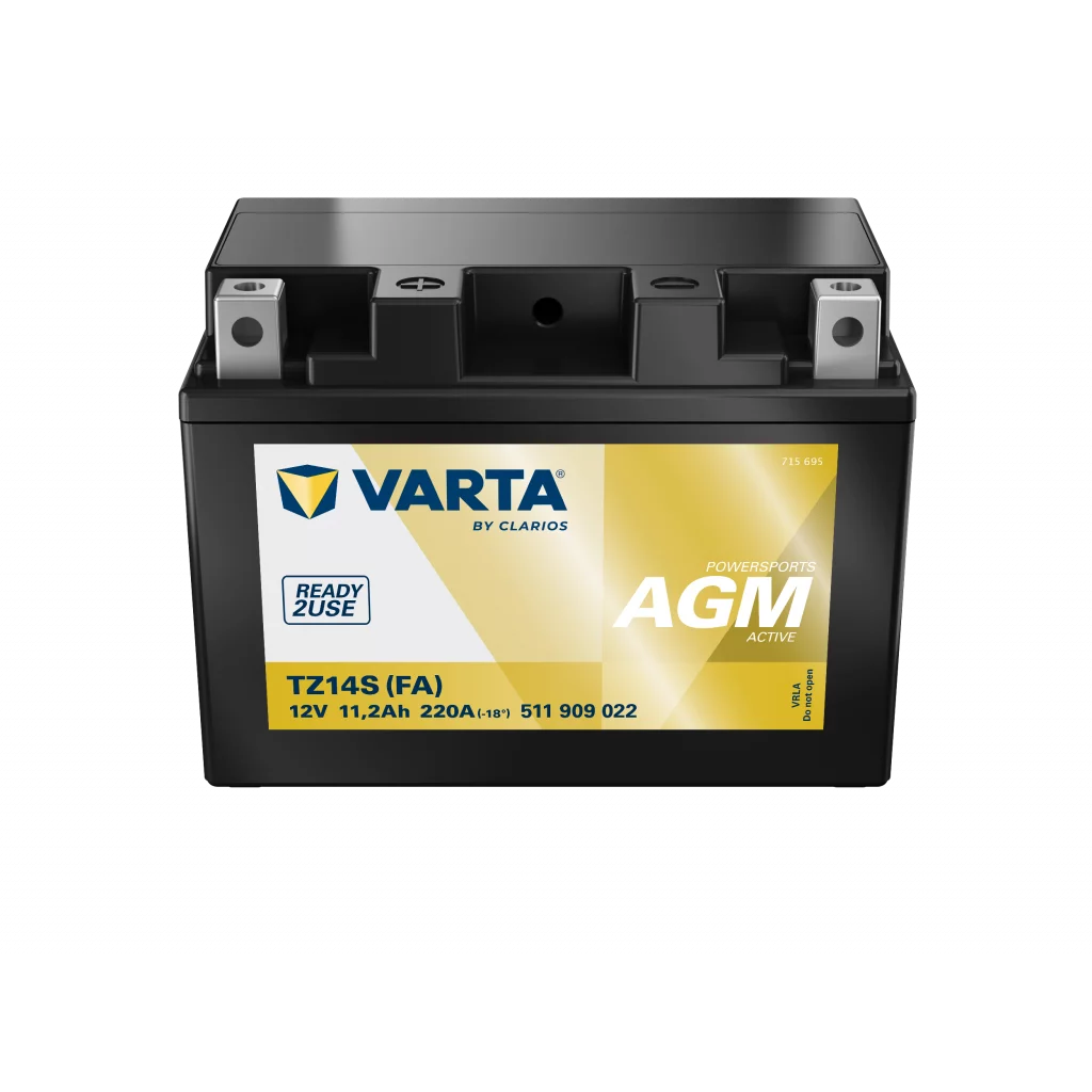 VARTA AGM MC Batteri 12V 11,2AH 220CCA (150x87x110mm) +vänster TZ14S (FA)