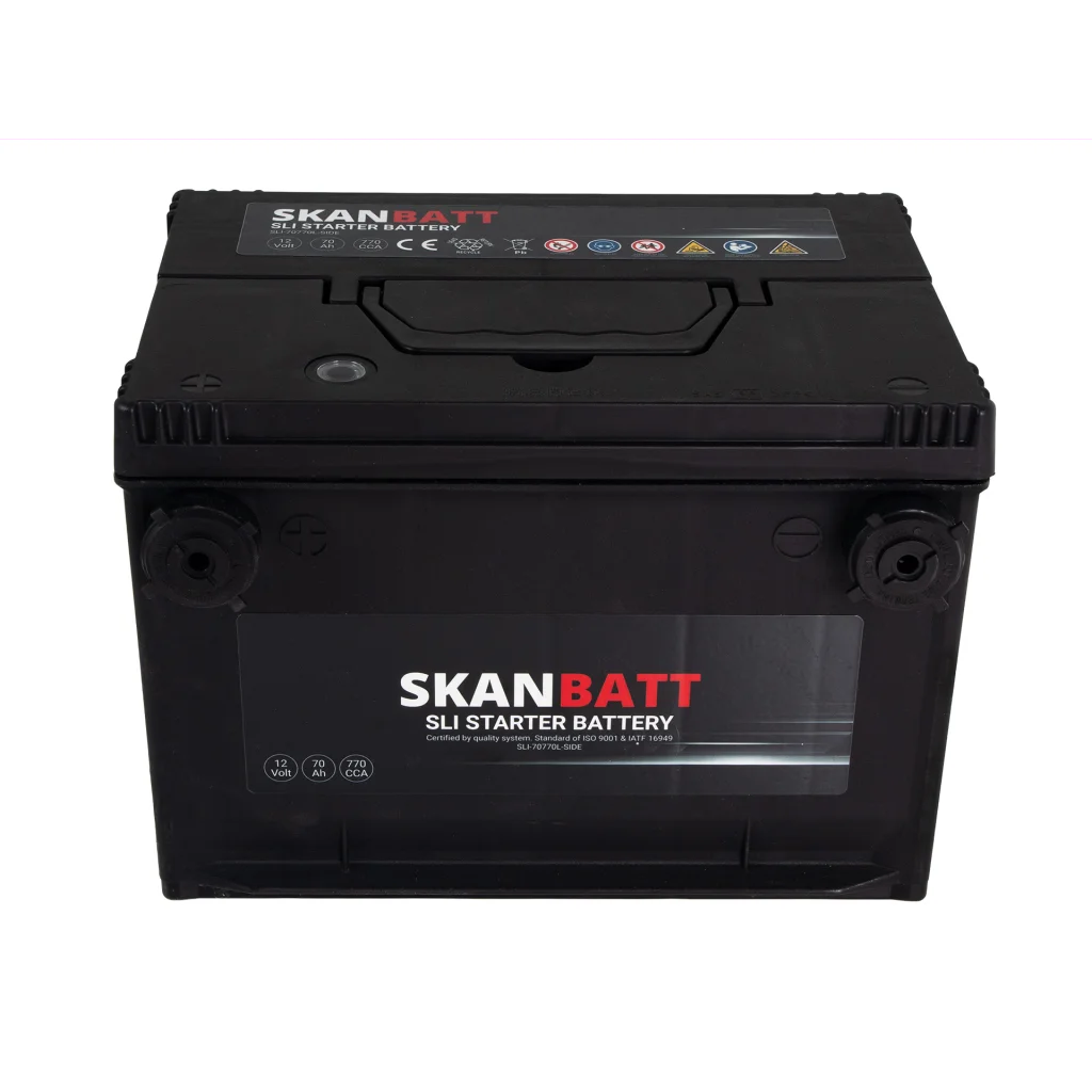 SKANBATT SLI Startbatteri 12V 70AH 770CCA (260x174x185mm) +Vänster