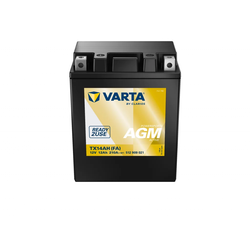 VARTA AGM MC Batteri 12V 12AH 210CCA (133x90x164mm) +vänster TX14AH (FA)