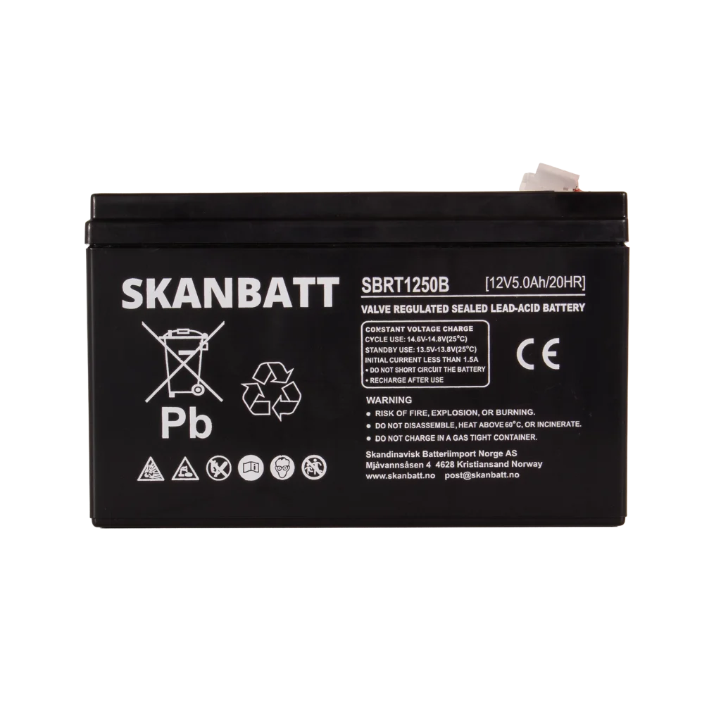 SKANBATT AGM Batteri 12V 5AH (150x50x100mm) F2