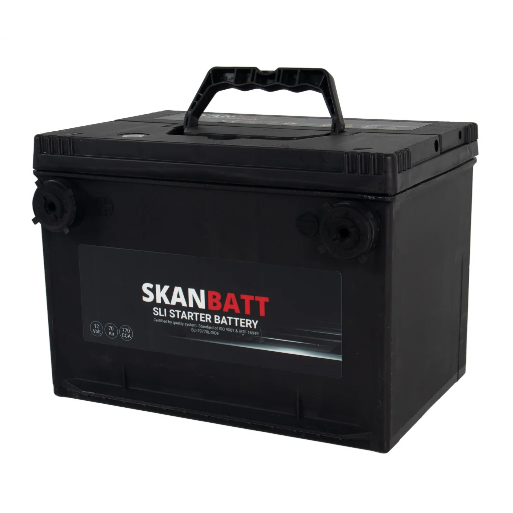 SKANBATT SLI Startbatteri 12V 70AH 770CCA (260x174x185mm) +Vänster