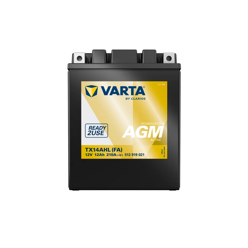 VARTA AGM MC Batteri 12V 12AH 210CCA (134x89x166mm) +höger TX14AHL (FA)