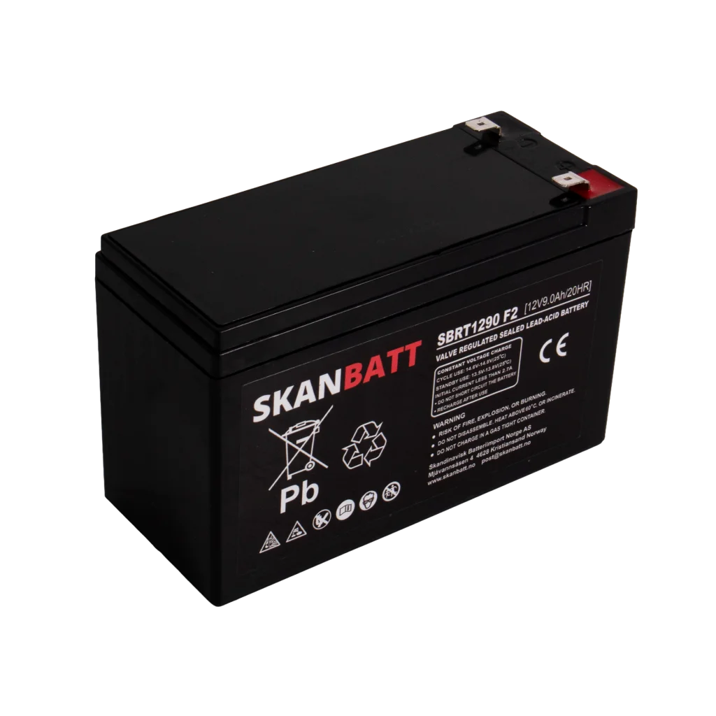 SKANBATT AGM Batteri 12V 9AH (151x65x94mm) F2